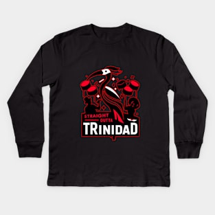 Straight Outta Trinidad Kids Long Sleeve T-Shirt